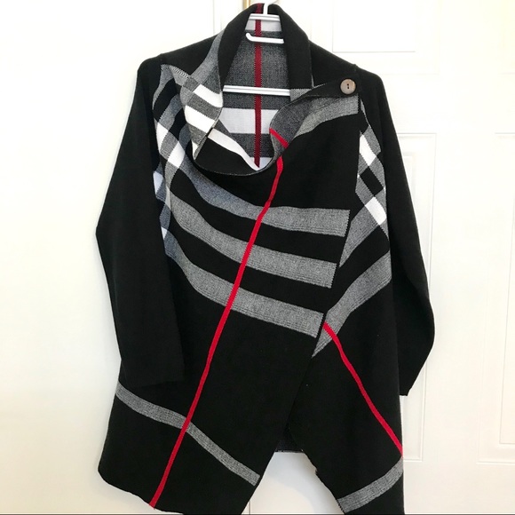 Checkered shawl jacket - Picture 2 of 6